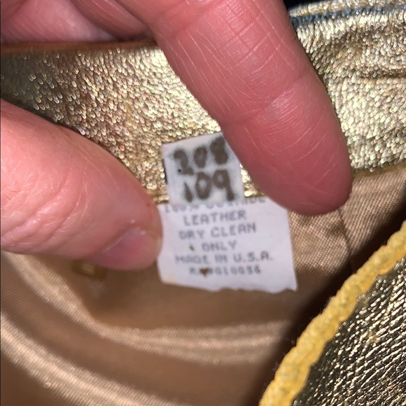 St. Vincent gold leather midi skirt. Gorgeous!  Perfect for the holidays! - Picture 3 of 7